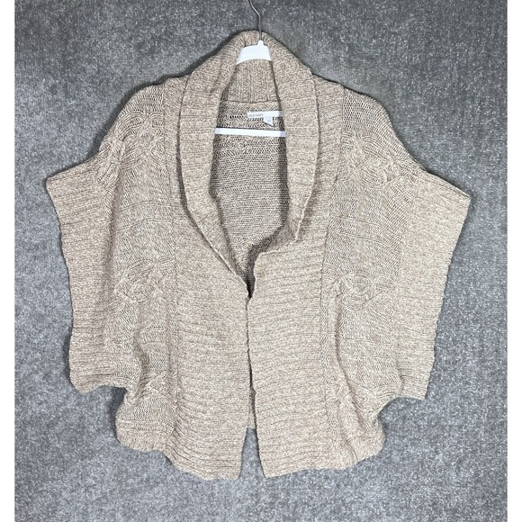 Old Navy Poncho Style Open Front Cardigan Sweater Womens Size M/L Beige Knit VTG - Picture 1 of 7